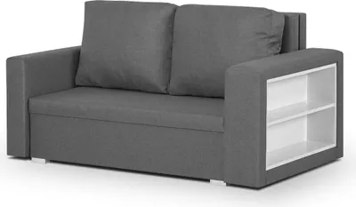 Produktbild von KomfortWelt24 2 Sitzer Sofa mit Schlaffunktion und Bettkasten - Schlafsofa 150x85 cm MILO1 Hellgrau