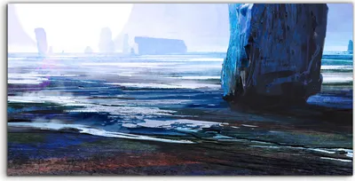 Produktbild von Coloray Acrylbild 100x50  Wandbild Acrylbilder Kunst Nebligen Berglandschaft Malerei