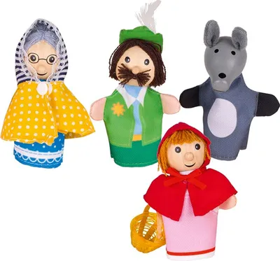 Image de Goki Marionnettes de doigts Chaperon Rouge, 4pcs.