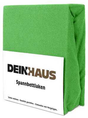 Produktbild von Spannbettlaken Frottee Baumwolle, hautfreundlicher Stoff, Bettlaken mit Gummizug Grün 140 x 200 cm