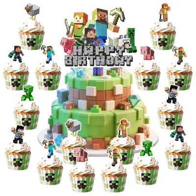 Productafbeelding van Taartdecoratie en muffin-toppers - Set van 25 stuks voor het decoreren van taarten - voor gebak - Stijl 4