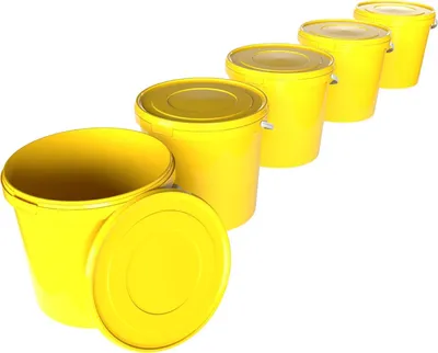 Produktbild von Eimer mit Deckel 10 L | Vorratseimer | Lebensmittelecht Gelb | PP | 5 Stück