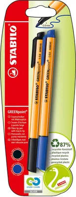 Immagine prodotto di STABILO GREENpoint 2 blister blu nero