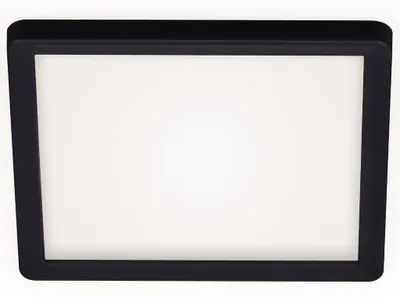 Produktbild von Slim LED Deckenleuchte Eckig, 19x19 cm flach, 12W, 1400 lm, Neutralweiß, Backlight, Schwarz