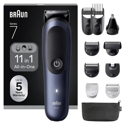 Produktbild von Braun AIO7540, Schwarz, Blau, 0,5 mm, 2,1 cm, Universal, Akku, 120 min