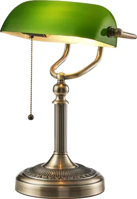 Produktbild von Bankerlampe, Retro-Vintage-Stil, Buntglasschirm,T9009-GR