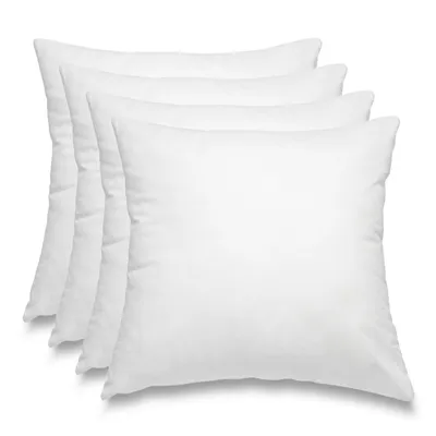 Produktbild von 4er Set Federkissen 100% Federn 40x40 cm - OekoTex Kissen Füllkissen Bezug Baumwolle weiß I Innenkissen / Kissenfüllung / kleine Kopfkissen (4 Stück)