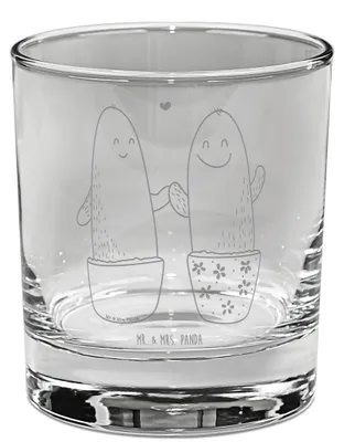 Produktbild von Mr. & Mrs. Panda Whiskyglas Kaktus Liebe - Transparent - Geschenk, Kakteen, Streit, Love, Whiskey Tumbler, Glas, Whisky, Rocks, Hochzeit, Trennung