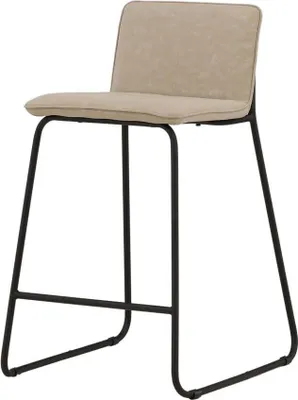 Zdjęcie produktu dla FURNLUX Stołek barowy Bisbee Beige Und Black 41cm / Hauptfarbe: Beige / Abmessungen: 41 x 50 x 85 cm