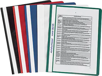 Obrázok produktu pre 50 plastových zakladačov s voľnými listami, rôzne farby DIN A4