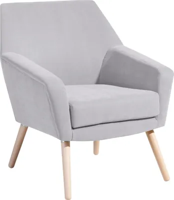 Produktbild von Sessel Kachka Bezug Veloursstoff Buche natur / silber 21075
