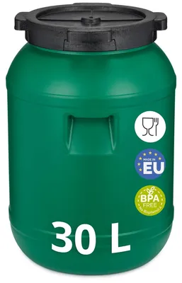 Image de Tonneau alimentaire - Capacité 30 litres - Large ouverture - Sans BPA - Avec couvercle - Vert