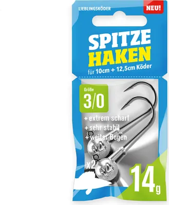 Produktbild von Lieblingsköder Spitze Haken 3/0 - 2 Jigköpfe, Gewicht:14g