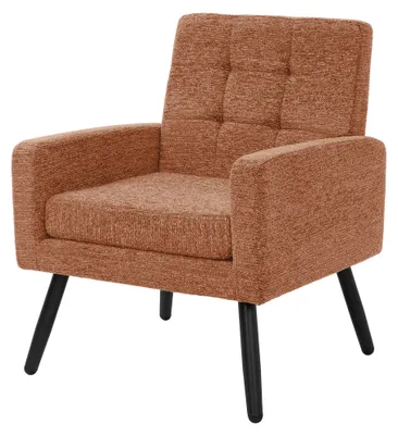 Immagine prodotto di Poltrona ML-Design per soggiorno, poltrona relax con braccioli, poltrona da lettura confortevole, poltrona imbottita con struttura in acciaio, poltrona per la televisione, poltrona lounge, colore: rosso