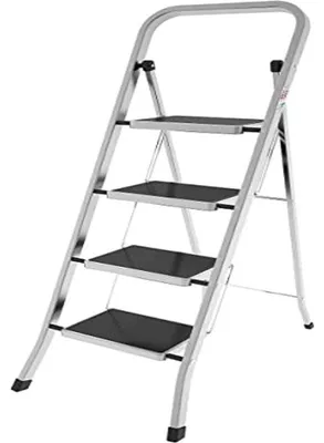 Aluminium-Leiter, 4 Stufen, rutschfest, bis 150 kg