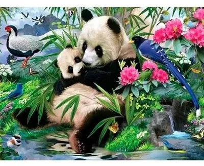 Zdjęcie produktu dla Mozaika diamentowa 5D - Panda 40x30cm - Titanum