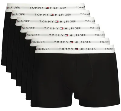 Obrázek produktu pro Balení 7 ks černých pánských boxerek s elastickým pasem a potiskem