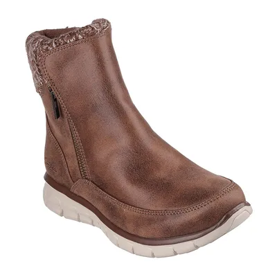 Produktbild von Skechers Synergy - Lovely Collab  Enkellaarsjes Plat - Cognac - Maat 39