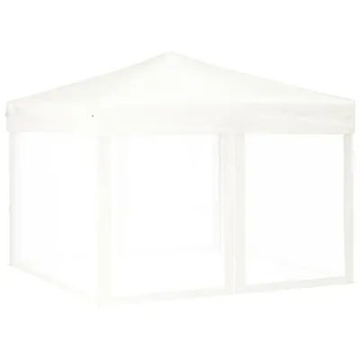 Image de Tente de réception pliable avec parois Blanc 3x3 m