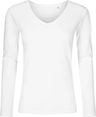 Produktbild von X.O V-Ausschnitt Langarmshirt Damen, Weiß, XS