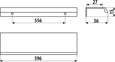 Immagine prodotto di Maniglia UA123, nero super opaco, lunghezza 596 mm