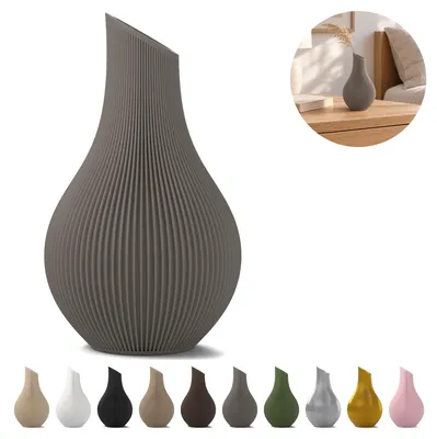 Immagine prodotto di Vaso decorativo Shizu, 12,4 cm, PLA per fiori secchi – Grigio