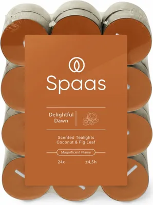 Produktbild von Spaas duftende Teelichter, Blockpackung x24, 4,5 Stunden – herrlicher Morgengrauen | 5 Stück