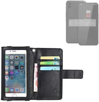 Produktbild von K-S-Trade Handy Hülle Schutz Hülle Kompatibel mit Volla Phone 22 Case mit Displayschutz / Schutzfolie Flip Cover Wallet case Etui Hülle schwarz