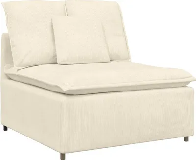 Produktbild von vidaXL Modulares Sofa Mittelmodul mit Kissen Creme 100 cm