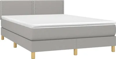 Immagine prodotto di vidaXL Letto a molle con materasso grigio chiaro 140x200 cm in tessuto