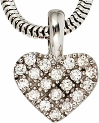 Produktbild von JOBO Anhänger Herz 585 Gold Weißgold 19 Diamanten Brillanten 0,12ct.