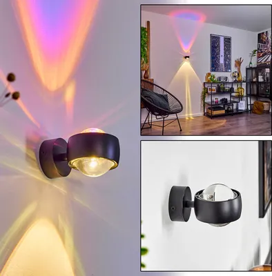 Produktbild von Osacca »Osacca« moderner Wandstrahler aus Metall/Glas in Schwarz/Klar