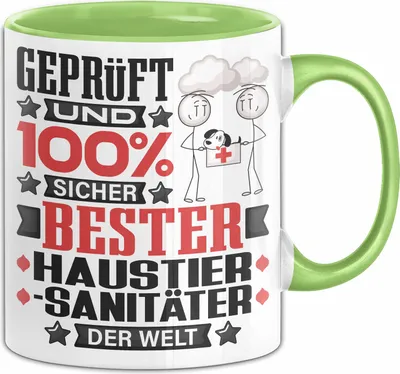 Produktbild von Haustiersanitäter Geschenk Lustiger Spruch für Haustiersanitäter Geschenkidee Bester Haustiersanitäter Der Welt (Grün)