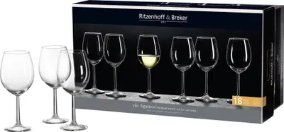 Immagine prodotto di Ritzenhoff & Breker Vio Weißweingläser, 18-tlg., Weißweinglas, Weinglas, 100 ml, 818413