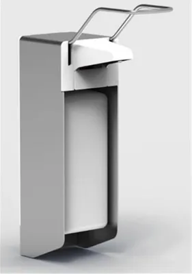 Produktbild von Wandspender 28,5 cm x 9,5 cm x 16 cm "Aluminium" 1000 ml, Kurzarmhebel + Verschlussblende