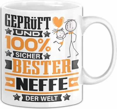 Produktbild von Neffe Geschenk Lustiger Spruch für Neffe Geschenkidee Bester Neffe Der Welt (Weiß)