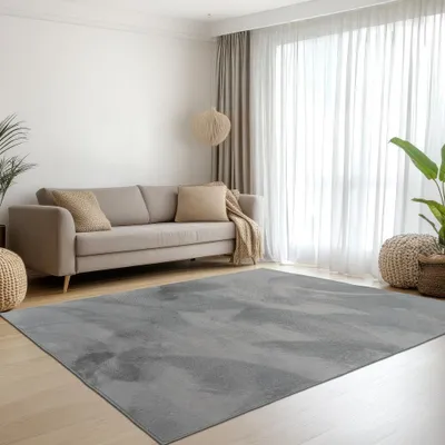 Produktbild von Teppich anthrazit samtig weich Hasenfell-Optik mit sanftem Glanz Größe - 160 x 230 cm