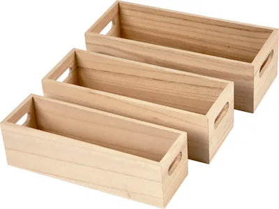 Produktbild von Creativ Company Aufbewahrungskisten, H: 6,5-7,5 cm, L: 22+23,5+25 cm, B: 6,5+7,5+8,5 cm, 3 Stück 1 Set
