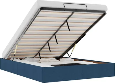 Obrázok produktu pre vidaXL Osmanská posteľ bez matraca modrá 140x190 cm látka