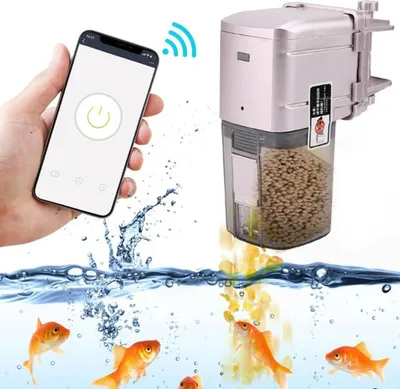 Produktbild von USB-Ladesystem Intelligente Fernbedienung Automatischer Fischfutter für Aquarium Tank — Rose Pink L