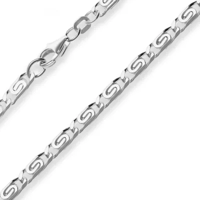 Zdjęcie produktu dla Bransoletka o szerokości 3,8 mm, łańcuszek typu S-Panzer, srebrna bransoletka, biżuteria na rękę ze srebra próby 925, 19 cm