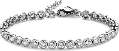 Produktbild von New Bling 9NB-0627-R Silberarmband – Damen – Tennisarmband – Zirkonia – In Schatulle – 4 mm – Rhodium – 15,5 + 3 cm – Silber