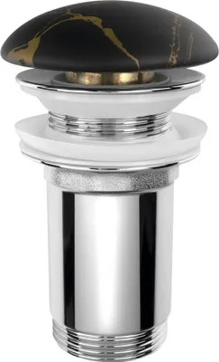 Zdjęcie produktu dla Zestaw odpływowy do umywalki 5/4", click-clack, korek ceramiczny, 10-50 mm, marmur Portoro