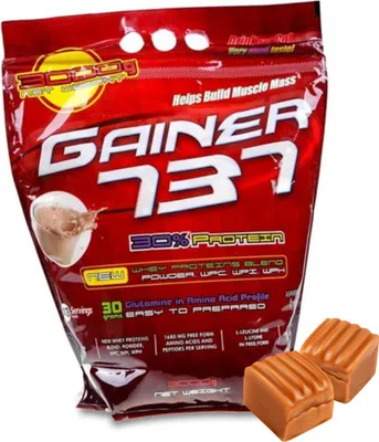 Zdjęcie produktu dla GAINER 737 New Wey Protein Complex Mass Glutamine Muscle Building Toffee 3kg