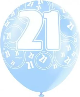 Produktbild von 21. Geburtstag Zahlen Ballons Blau