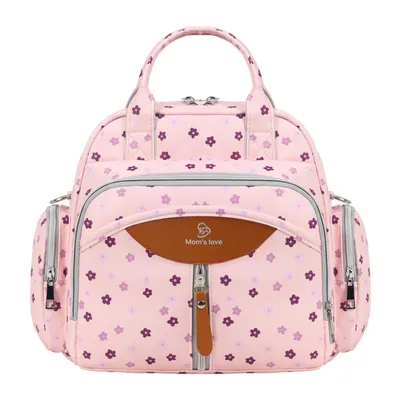 Produktbild von Wickelrucksack Multifunktionaler Baby Wickeltasche, Babytasche Mit Isolierfach, Rosa
