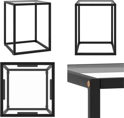 Obrázek produktu pro vidaXL Konferenční stolek černý s tvrzeným sklem 40x40x50 cm - Konferenční stolek - Konferenční stolky - Odkládací stolky - Odkládací stolky