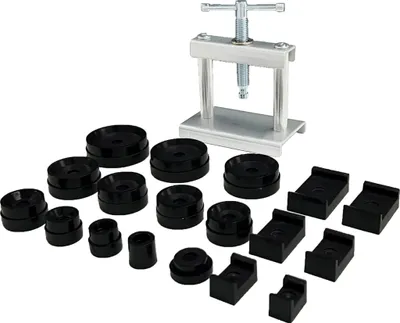 Produktbild von Uhren-Presswerkzeug-Set mit 18 Formen, Uhrenrueckseiten-Gehaeuseschliesser zum Schliessen des Uhrendeckels, Uhrenbatterie-Austausch-Werkzeug-Set, Uhrenoeffner-Entferner, Uhren-Reparatur-Set mit 16 bis 50 mm kreisfoermigen Formen, 13šC45 mm quadratischen Formen