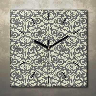 Produktbild von Wohnzimmer Leinwand Uhr Geräuschlos Küche 30x30 Ornamente, Abstrakt, Textur, schwarze Zeiger