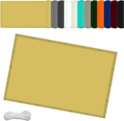 Image de Toile d'ombrage d'extérieur - Imperméable - 1,9 x 5 mètres - Crème - Protection solaire résistante à l'abrasion